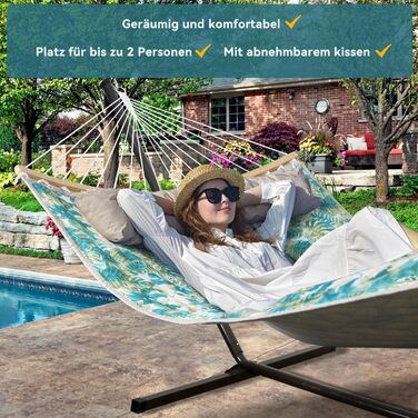 Намет-гамак Bathonly для 2 осіб, 3 м, блакитний, до 204 кг, з подушкою та сумкою