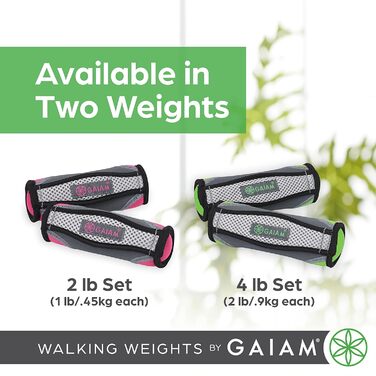 М'яка гантеля Gaiam з ремінцем для жінок і чоловіків, 1 шт, лаймова, для фітнесу та ходьби