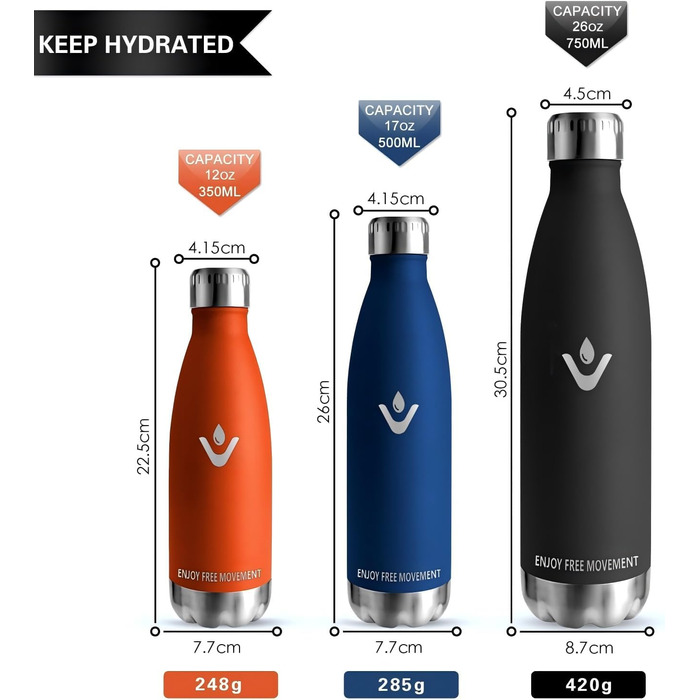 Термопляшка HoneyHolly 750 мл з нержавіючої сталі - спортивна, без BPA, для фітнесу, велоспорту, темно-фіолетова