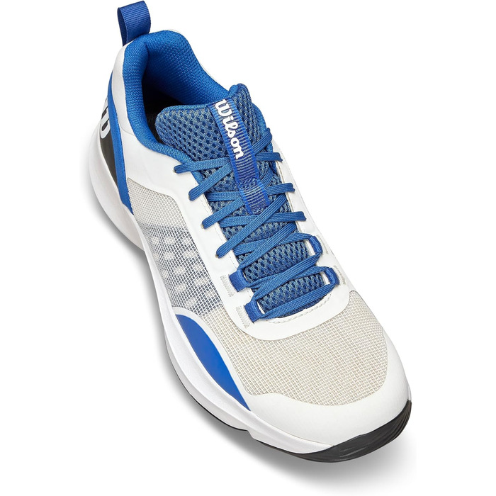 Взуття для падел-тенісу Wilson Hurakn Pro V2 для чоловіків (44 EU, X-широкий, білий, блакитний, чорний)