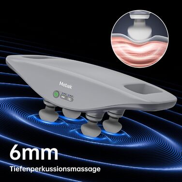 Масажний пістолет Mebak M1 з 4 насадками, 3 режимами, USB-C, для глибокого масажу м'язів спини, стегон та всього тіла, знеболення