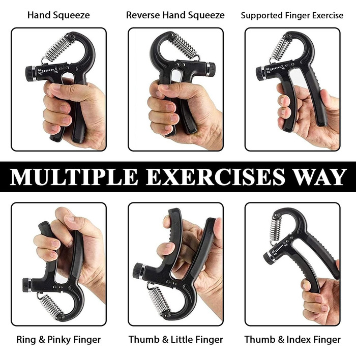Підсилювач хвату - тренажер для рук та зап'ястя з регулюванням 5-60 кг + E-Book. Розвиток сили хвату, реабілітація. Червоний & Чорний