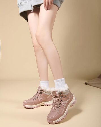 Жіночі зимові черевики, зимові чоботи, трекінгові черевики, снігоступи, рожеві, 36-41