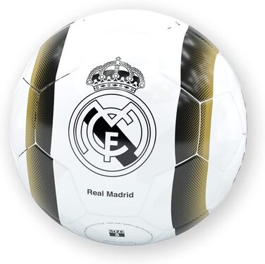 Футбольний м'яч Real Madrid R Roger's, розмір 5, чорний-білий, емблема клубу
