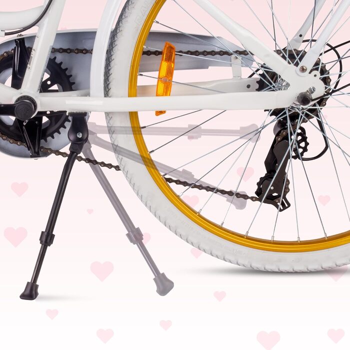 Дівчача дитяча велосипед Sun Baby 20 дюймів, серце, 6 швидкостей Shimano, для дівчаток 6-10 років, білий/золотий