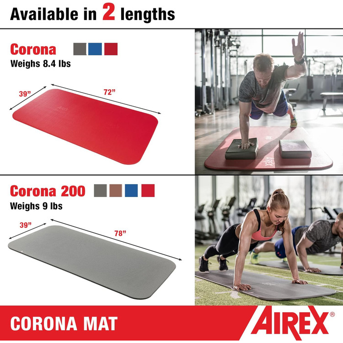 Гімнастичний килимок Airex Corona 200, синій, для йоги та фітнесу