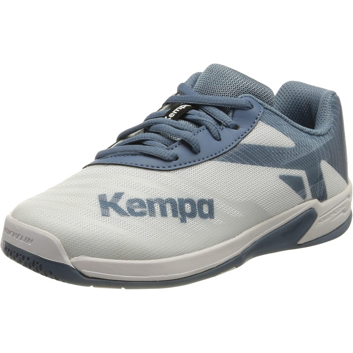 Дитячі гандбольні кросівки Kempa Wing 2.0 Junior - біло-сталево-блакитні (28 EU, вузька колодка)
