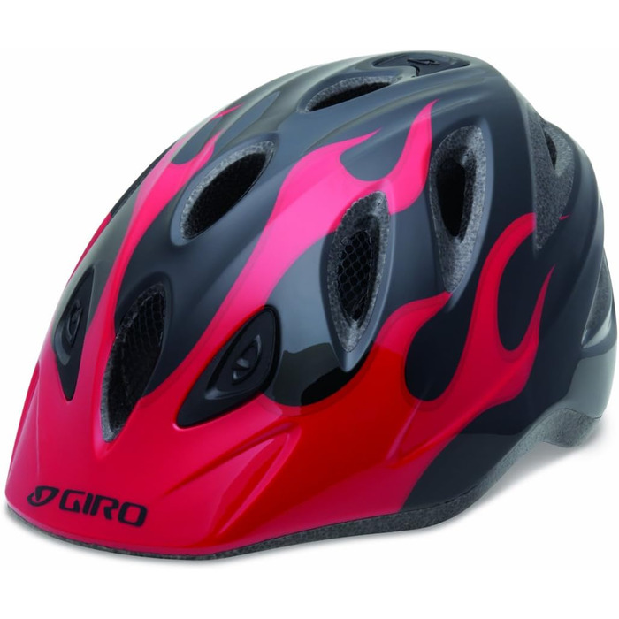 Дитячий велосипедний шолом Giro Rascal 46-50 см, червоний з чорними вогнями