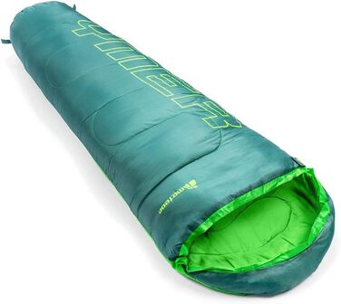 Преміум спальний мішок для дітей Meteor Kinder Schlafsack, літній, ультралегкий, для кемпінгу, комфортний, на 8-12 років, Outdoor, зелений