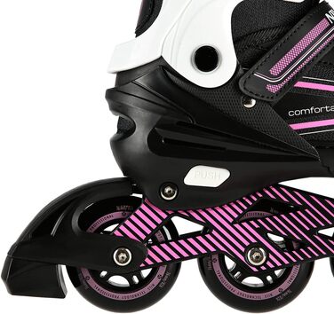 Жіночі роликові ковзани Nils ABEC7, регульовані, для дітей (чорно-рожеві, 39-42)