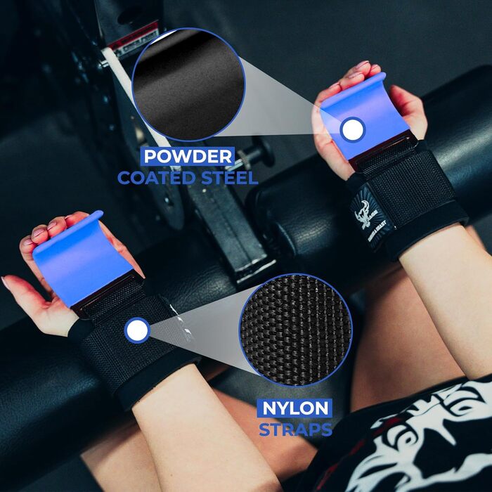 Набори для важкої атлетики BEAST RAGE: напульсники для зап'ястя, неопренові, з гелевою підкладкою, антиковзаючі, для тренувань у спортзалі, чоловічі та жіночі (Блакитний)
