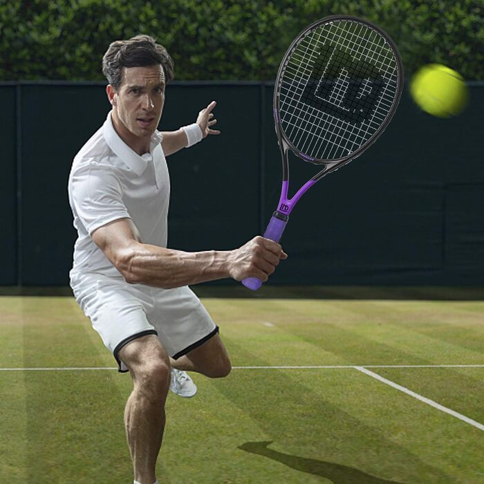 Тенісний набір для дорослих, 2 шт., довговічний, 68.6 см, з'єднаний, легкий, попередньо натягнутий та з новою насічкою, підходить для початківців та досвідчених гравців (фіолетовий/рожевий)