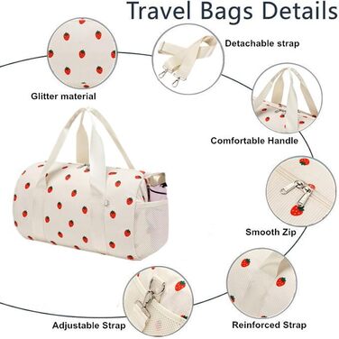 Сумка для балету для дівчаток, танцювальна сумка, дитяча сумка з дизайном полуниці, спортивна сумка для дівчаток, дитяча сумочка