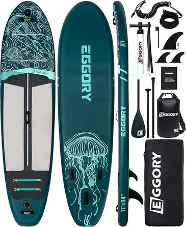 Надувний SUP-борд Jelly Wald Extra Wide: дошка для плавання з фіном, ручним насосом, для подорожей