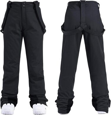 WOWULOVELY Жіночий зимовий комплект для катання на лижах, водонепроникний, вітронепроникний: куртка та штани, ізольований сноуборд, білий (M, Чорний)