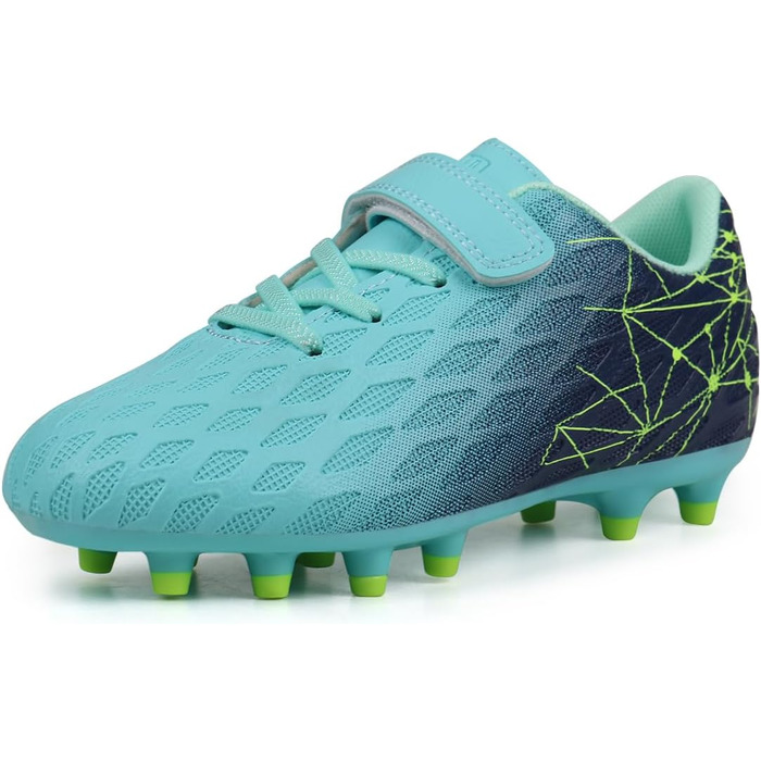 Дитячі футбольні бутси JABASIC Firm Ground для хлопчиків та дівчаток (26 EU, Зелений, Темно-синій)