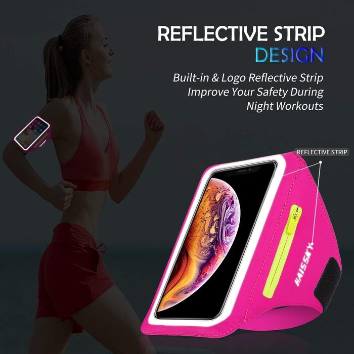 Спортивний браслет для телефону Guzack Universal: для iPhone, Samsung, Huawei, Xiaomi (до 6.9'), темно-синій/сливовий