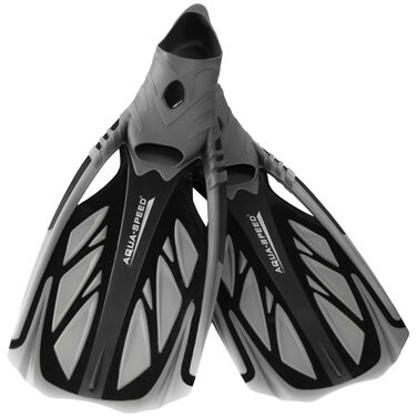 Ласти Aqua Speed Schnorchelflossen Long (46/47) сіро-чорні для снорклінгу, дайвінгу та плавання