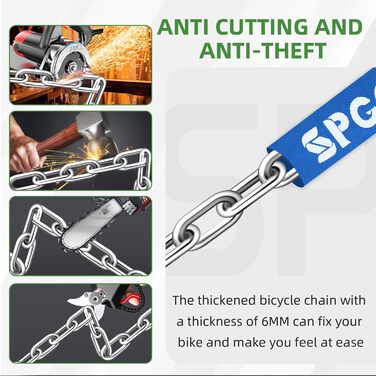 Надійне велозамок з 3 ключами, 90 см, проти крадіжок, з водонепроникним чохлом для велосипеда, електросамоката, електровелосипеда, MTB, мотоцикла, вантажного велосипеда, 870 мм, чорний/темно-синій