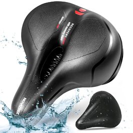 Преміум велосипедний сідло для жінок та чоловіків: комфортне, м'яке, амортизуюче, дихаюче, ергономічне, водонепроникне. Підходить для шосе, трекінгу, MTB, city bike та e-bike велосипедів.