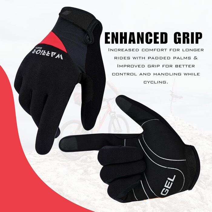 Велосипедні рукавички Habfinger для чоловіків, червоні/бежеві (XXL), неслизьке покриття, короткі