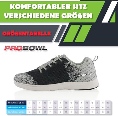 Боулінг-шоу EMAX Pro Bowl - Taktika для чоловіків, жінок та юніорів. Чорно-білі боулінг-шоу, розмір 38,5-46 (EU)