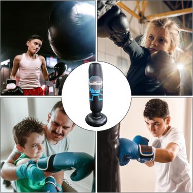 Боксерський мішок для дітей Karate 65 см зі стійкою для тренувань. Дитячий боксерський тренажер для фітнесу та єдиноборств, чорний