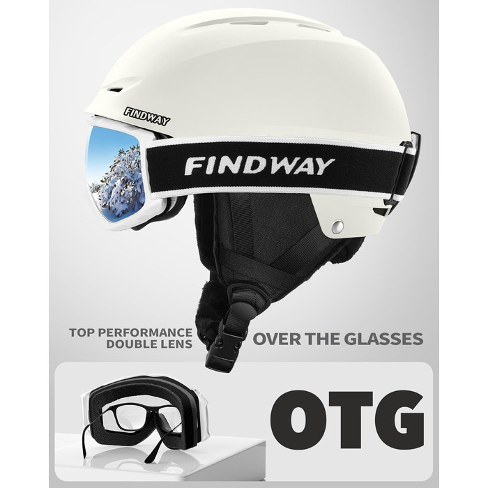 Комплект для сноуборду та лиж Findway: шорти та бриджі для жінок та чоловіків, дорослі та юніори (M, білий)