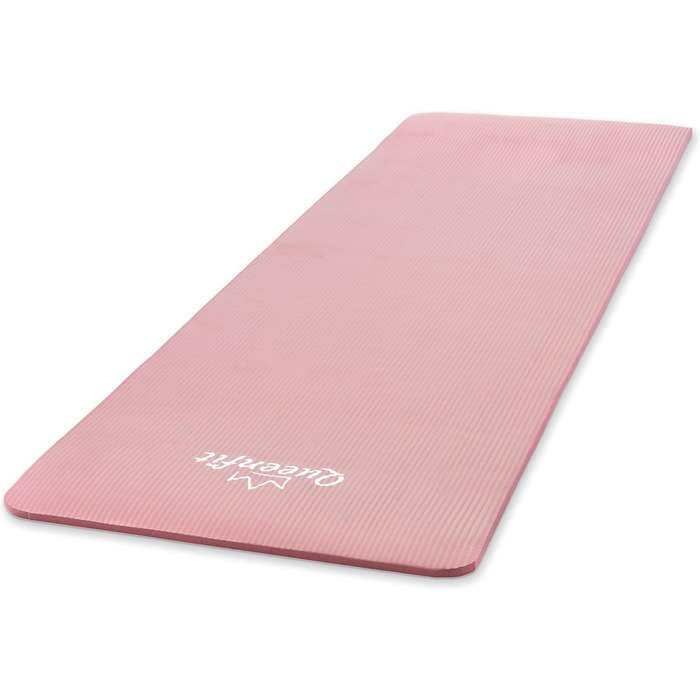 Фітнес-мат для йоги Queenfit NBR 180x61 см, 1,5 см, для пілатесу, аеробіки, з ременем для перенесення, м'ятний