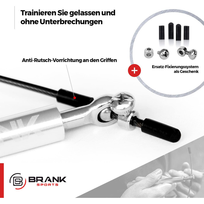 BRANK SPORTS Скакалка 3,5 м для фітнесу та боксу для дорослих, швидкісна, для дабл-андерів, зі схемою тренувань