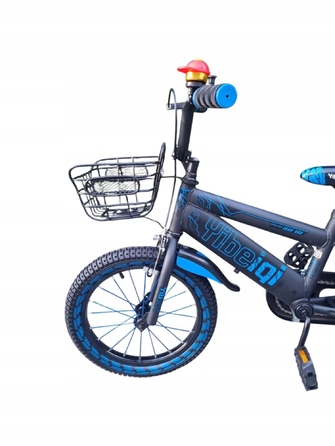 Дитячий велосипед 16 дюймів для хлопчика з кошиком, синій