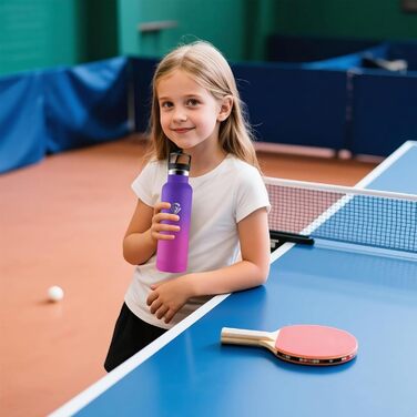 Термопляшка 500 мл, нержавіюча сталь, з соломкою, BPA Free, подвійні стінки, ізольована, для води, термопляшка, підходить для газованої води, кольори: темно-синій та темно-фіолетовий