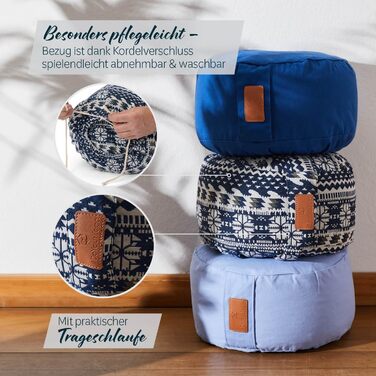 Йога-боулстер Rundes 30см x 15см | Знімний чохол | Наповнювач: органічна лузги пшениці або лузги гречки | Для Інь-йоги та медитації