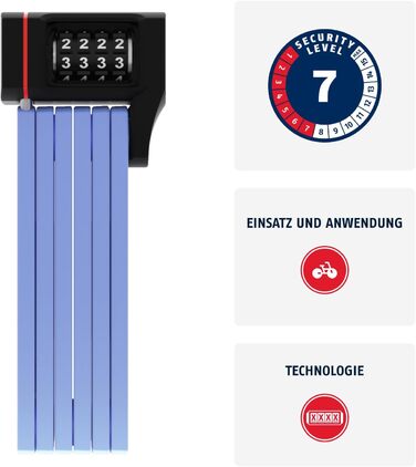 Замок велосипедний ABUS Bordo uGrip 5700C SH з кріпленням, 80 см, кодовий, рівень захисту 7