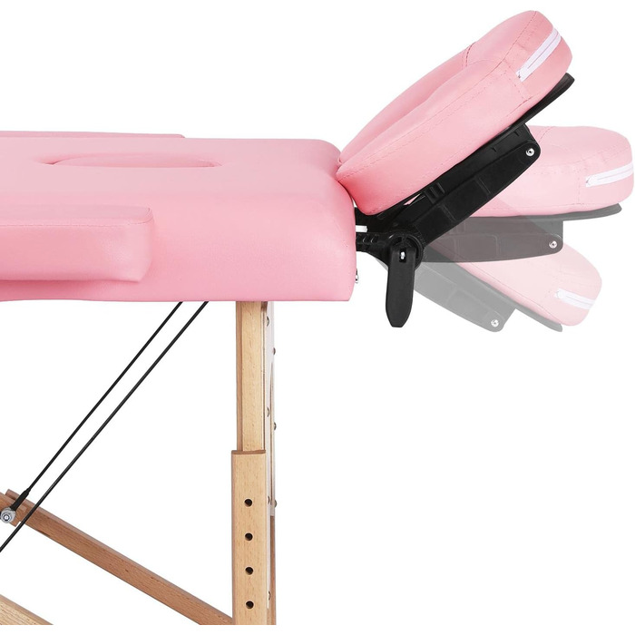 Масажне ліжко Yaheetech з 2 зонами, регульоване по висоті, з підголівником та підлокітниками, 213 x 82 x 85,5 см, до 250 кг