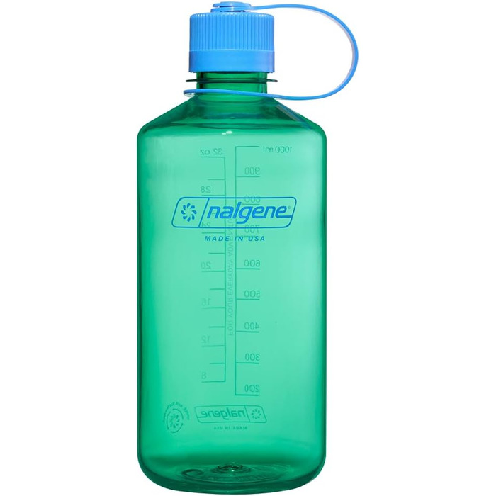 Пляшка для води Nalgene Sustain Tritan 907 мл, BPA-free, ударостійка, вузьке горло, для туризму, фітнесу, пастельно-зелена