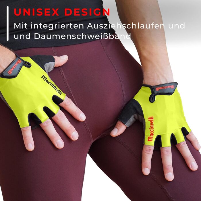 Велосипедні рукавички MACCIAVEI для чоловіків та жінок - рукавички Habfinger MTB - літні велоспортивні рукавички для гірського велосипеда, шосе та даунхілу (M, жовті)
