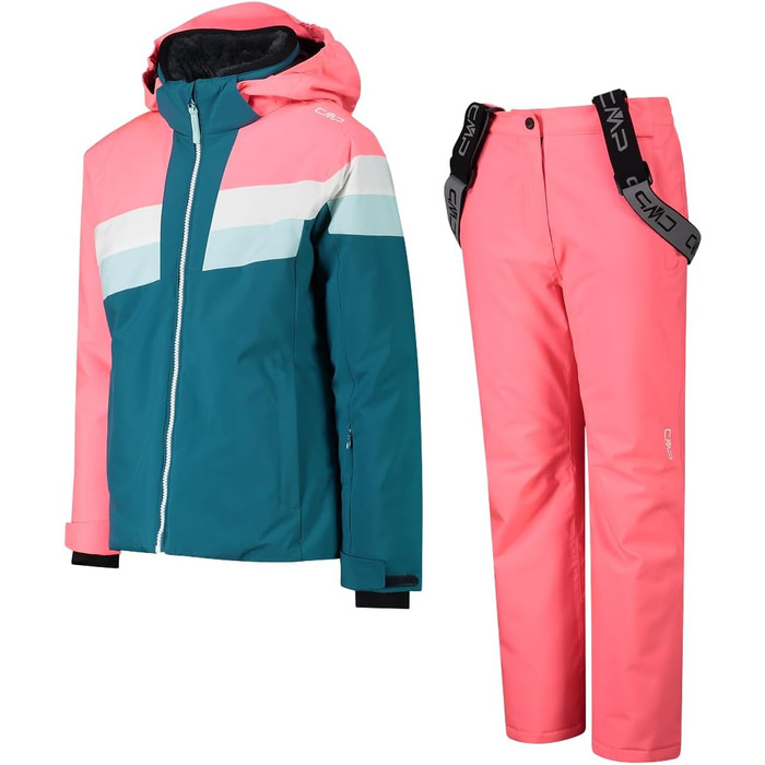 Дитячий комплект CMP Kid: куртка та штани, антрацит (110), неоново-фуксія / тіал