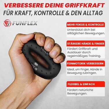 FUNFLEX Griffkraft Trainer Set: Розвиток сили рук, передпліч та пальців - тренажер для хвату, кільце для тренування кистей рук (Ozean 9)