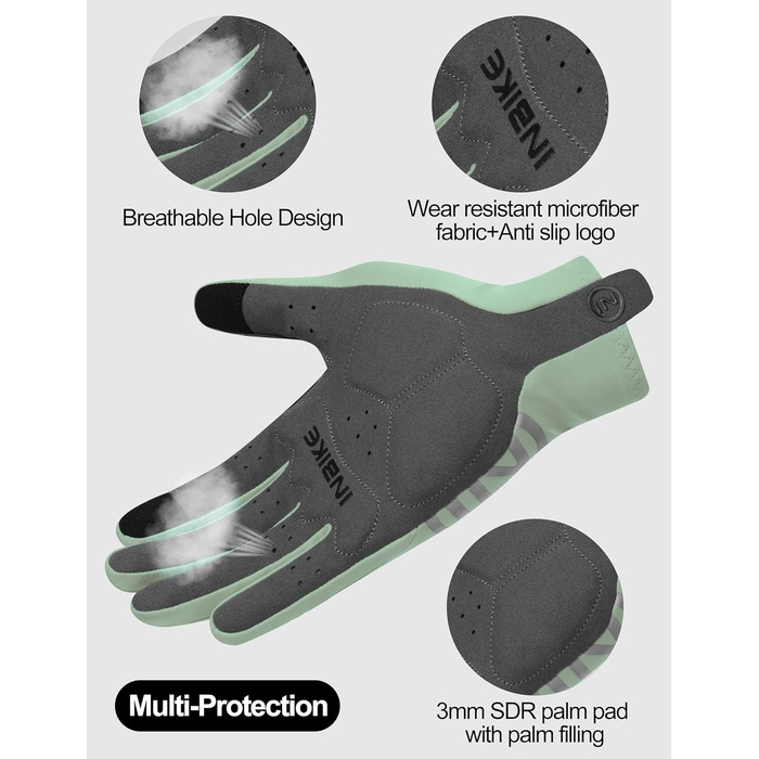 Велосипедні рукавички INBIKE для чоловіків та жінок, літні, дихаючі, MTB, без пальців, світловідбиваючі, антиковзні, для їзди на велосипеді, шосе, спорту (S, Зелений)