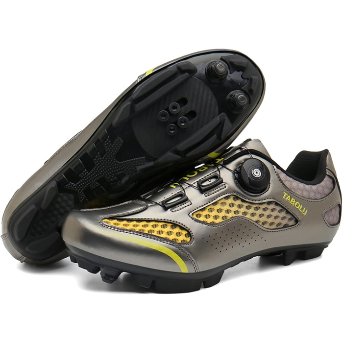 Велосипедні черевики MTB для чоловіків та жінок, сумісні з SPD, унісекс, золоті