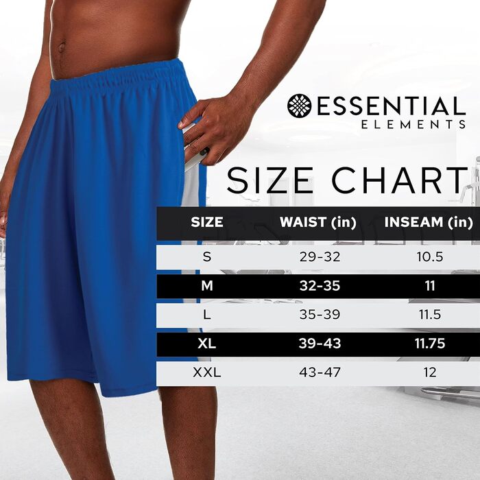 Шорти спортивні чоловічі - баскетбольні шорти для чоловіків - активні шорти для тренувань, залу, бігу (S, набір 5 шт.)