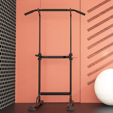 Силова станція sogesfurniture Power Tower, багатофункціональний турнік-бруси, регульована висота 165-210 см, для підтягувань та віджимань, модель BHEU-PSBB005