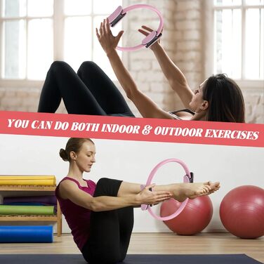 Набір для пілатесу: обруч 38 см, еластичні стрічки, м'яч, антиковзкі шкарпетки, матеріал PP + латекс, для формування тіла вдома, підходить для жінок, блакитний