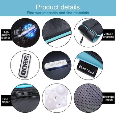 Масажер для спини, шиї та плечей Myunx Shiatsu з підігрівом - електричний 4D масажер для глибокого розминання спини, шиї та плечей. Чудовий подарунок для жінок, чоловіків, мами та тата