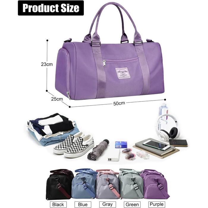 Спортивна сумка-рюкзак для подорожей, 29л, чорна: водонепроникна, з відділенням для взуття та мокрих речей