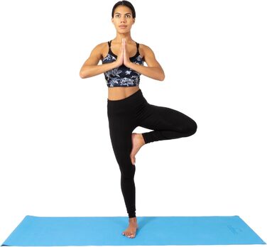 Йога мат ProsourceFit: класична, 183 см, 3 мм, з антиковзким покриттям для йоги, пілатесу та тренувань (Aqua)