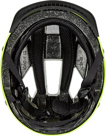 Велошолом ABUS Hyban 2.0 LED з переднім і заднім світлом, жовтий, XL (58-63 см), міцний корпус, для чоловіків і жінок