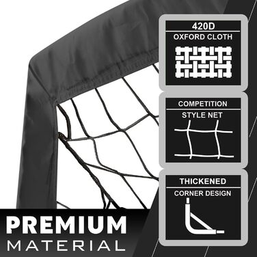 Дитячі ворота для футболу RUNBOW 1,8 x 1,2 м, портативні, з сумкою, чорні