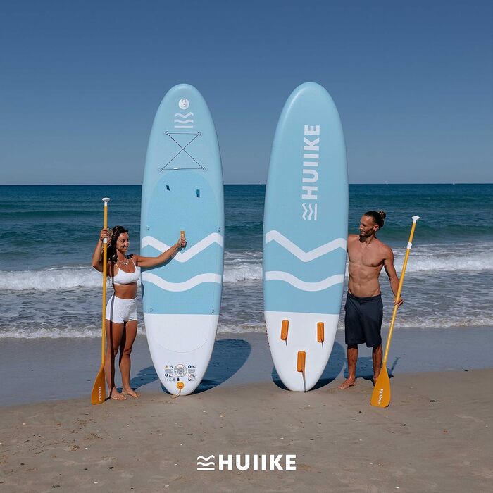SUP-дошка HUIIKE з аксесуарами: весло, сидіння-каяк, синя, для стоячого веслування, висока стійкість